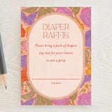 "Vintage Garden" - Baby Shower Mini Insert Cards in Peach by Simona Camp - Front