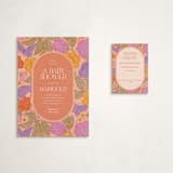 "Vintage Garden" - Baby Shower Mini Insert Cards in Peach by Simona Camp - With Invitation