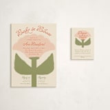 "Tulip" - Baby Shower Mini Insert Cards in Peony by Lisa McLean - With Invitation