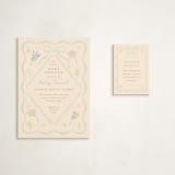 "petite corners" - Baby Shower Mini Insert Cards in Seafoam by Jennifer Wick - With Invitation