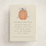 "Pumpkins + Bows" - Baby Shower Mini Insert Cards in Cornflower by Laura Hankins - Front