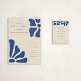"Modern Bloom" - Baby Shower Mini Insert Cards in Cobalt by Joyce Pinheiro - With Invitation
