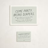 "Bring diapers" - Baby Shower Mini Insert Cards in Mint by Lea Delaveris - With Invitation