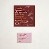 "Increasingly Uncomfortable Pregnant Person" - Baby Shower Mini Insert Cards in Pomegranate by Madison Kic - With Invitation
