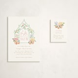 "Petite greenhouse" - Baby Shower Mini Insert Cards in Strawberry by Jennifer Wick - With Invitation