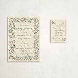 "Blossoming Love" - Baby Shower Mini Insert Cards in Midnight by Sarah Rosenthal - With Invitation