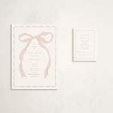 "Framed Bow" - Baby Shower Mini Insert Cards in Blush by Baumbirdy - With Invitation