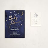"Midnight Stars" - Baby Shower Mini Insert Cards in Midnight by Ilene Guy - With Invitation