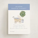 "Topiary" - Baby Shower Mini Insert Cards in Periwinkle by Jenna Holcomb - Front