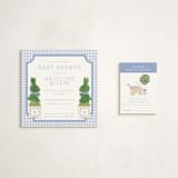 "Topiary" - Baby Shower Mini Insert Cards in Periwinkle by Jenna Holcomb - With Invitation