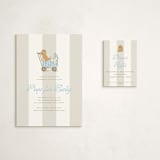 "Preppy Pup" - Baby Shower Mini Insert Cards in Bluebird by Susan Zinader - With Invitation