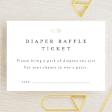 "Classic Diaper Raffle" - Baby Shower Mini Insert Cards in Baby Powder by Minted - Front