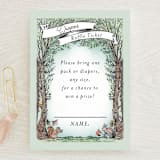 "Victorian Forest Scene" - Baby Shower Mini Insert Cards in Mint by Becky Nimoy - Front