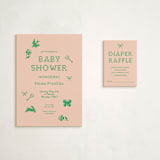 "Needlepoint" - Baby Shower Mini Insert Cards in Grass by Studio Suku - With Invitation