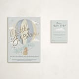 "Little Explorer" - Baby Shower Mini Insert Cards in Powder by Hannah Williams - With Invitation