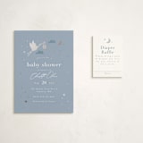 "Special Delivery" - Baby Shower Mini Insert Cards in Bluebell by Hudson meet Rose - With Invitation