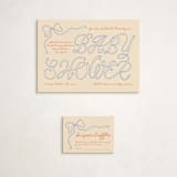 "Ribbon of Joy" - Baby Shower Mini Insert Cards in Citrus Sky by Zove Ahhh - With Invitation