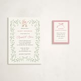 "graceful" - Baby Shower Mini Insert Cards in Peony by Sarah Knight - With Invitation