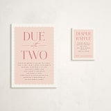 "Due With Two" - Baby Shower Mini Insert Cards in Carnation by Erica Krystek - With Invitation