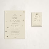 "Mini Bows" - Baby Shower Mini Insert Cards in Vanilla by Vera Lim - With Invitation