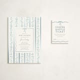 "Vintage Stripe" - Baby Shower Mini Insert Cards in Powder Blue by Anna Black - With Invitation