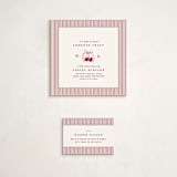 "Classic Cherries" - Baby Shower Mini Insert Cards in Bing Cherry by Charter Oaks Creative - With Invitation