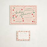 "Cherry Sweet" - Baby Shower Mini Insert Cards in Cherry Pie by Erin German - With Invitation
