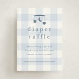 "Gingham Mobile" - Baby Shower Mini Insert Cards in Baby blue by Stacey Meacham - Front