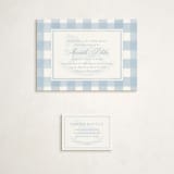 "Classic Gingham" - Baby Shower Mini Insert Cards in Sky by Melinda Denison - With Invitation