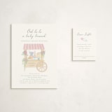 "French Style" - Baby Shower Mini Insert Cards in Melon by frau brandt - With Invitation