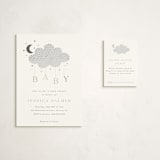 "Moon Baby" - Baby Shower Mini Insert Cards in Slate by Marina Onoprienko - With Invitation