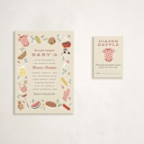 "Baby-Q" - Baby Shower Mini Insert Cards in Ketchup by Jamie Alexander - With Invitation