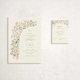 "Meadow flowers" - Baby Shower Mini Insert Cards in Vanilla by Jennifer Wick - With Invitation