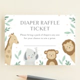"Jungle Animals" - Baby Shower Mini Insert Cards in Mint by Christy Hy Lee - Front