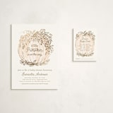 "Little pumpkin" - Baby Shower Mini Insert Cards in Peach by Paper Sun Studio - With Invitation