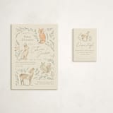 "Vintage woodland" - Baby Shower Mini Insert Cards in Ginger by Creo Study - With Invitation