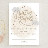 "Moon and stars" - Baby Shower Mini Insert Cards in Latte by Creo Study - Front