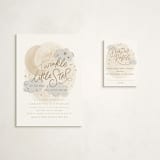 "Moon and stars" - Baby Shower Mini Insert Cards in Latte by Creo Study - With Invitation