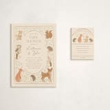 "Woodland storybook" - Baby Shower Mini Insert Cards in Ecru by Creo Study - With Invitation