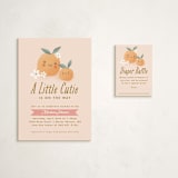 "little cutie oranges" - Baby Shower Mini Insert Cards in Peach by Karidy Walker - With Invitation