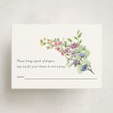 "Flower Garden" - Baby Shower Mini Insert Cards in Cotton by Susan Moyal - Front