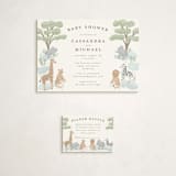 "Little Animal World" - Baby Shower Mini Insert Cards in Air by Jennifer Holbrook - With Invitation