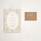 "autumn toile" - Baby Shower Mini Insert Cards in Acorn by Rebecca Durflinger - With Invitation