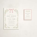 "Dainty Garden" - Baby Shower Mini Insert Cards in Blush by Paper Raven Co. - With Invitation
