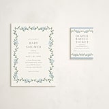 "simple garland" - Baby Shower Mini Insert Cards in Sky by Christy Hy Lee - With Invitation