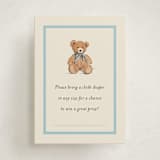 "Antique Teddy Bear" - Baby Shower Mini Insert Cards in Frost by Becky Nimoy - Front