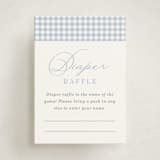"Gingham Rockinghorse" - Baby Shower Mini Insert Cards in Baby Blue by Olivia Raufman - Front