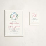 "Bunny Crest" - Baby Shower Mini Insert Cards in Cotton Candy by Cass Loh - With Invitation