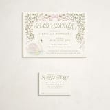 "Swan Princess" - Baby Shower Mini Insert Cards in Ballet Slipper by Jenna Holcomb - With Invitation