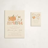 "Little Pumpkin" - Baby Shower Mini Insert Cards in Latte by Creo Study - With Invitation